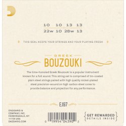D'Addario EJ97, S�t strenge til gr�sk bouzouki .010-.028