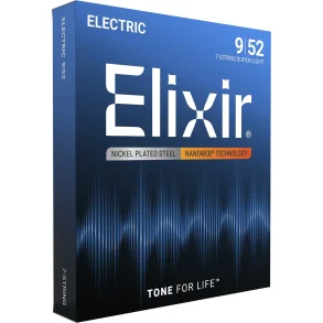 Elixir Nanoweb Electric Nickel Plated Steel 7-strengs 12007 Super Light 9-52