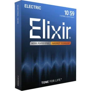 Elixir Nanoweb Electric Nickel Plated Steel 7-strengs 12074 Light/Heavy 10-59
