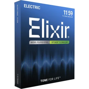 Elixir Nanoweb Electric Nickel Plated Steel 7-strengs 19106 Medium 11-59