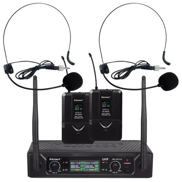 Karsect JRU-521LD/PT-527C/HT-11A Wireless 2 x headset microphone set