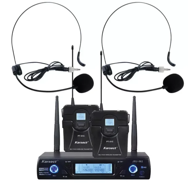 Karsect JRU-562/PT-51C/HT-11A tr�dl�st 2 x headset-mikrofon-s�t