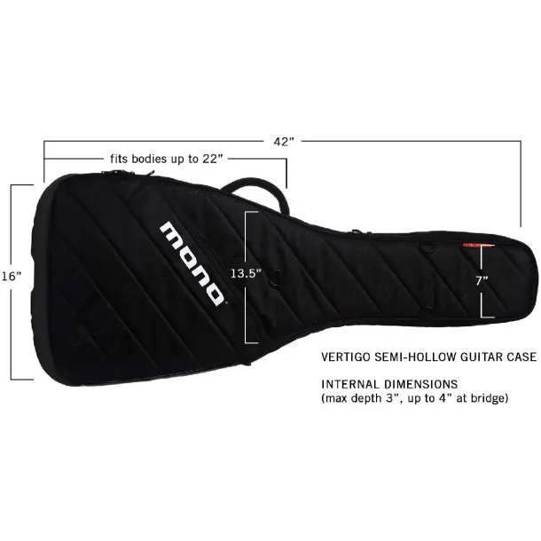 MONO M80 VHB BLK Semi-Hollow guitar Bag, Sort
