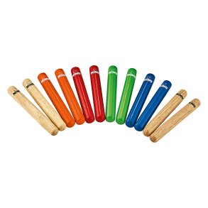 NINO Percussion NINO502-MC Claves 6-pair pack, Colored