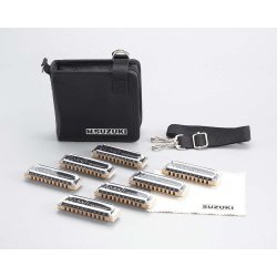 Suzuki Bltetaske for 8 stk. 10 huls diatoniske mundharmonikaer