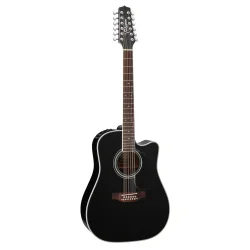 Takamine EF381SC 12 Strenget Dreadnought Sort