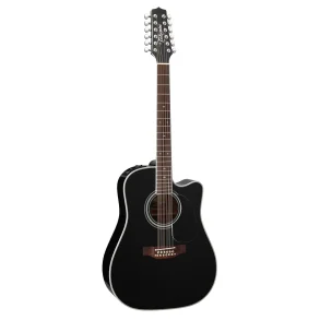 Takamine EF381SC 12 Strenget Dreadnought Sort
