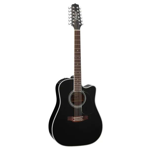 Takamine EF381SC 12 Strenget Dreadnought Sort